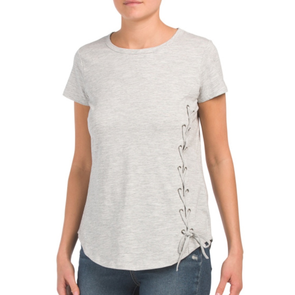 NWT Lace up grey T-shirt